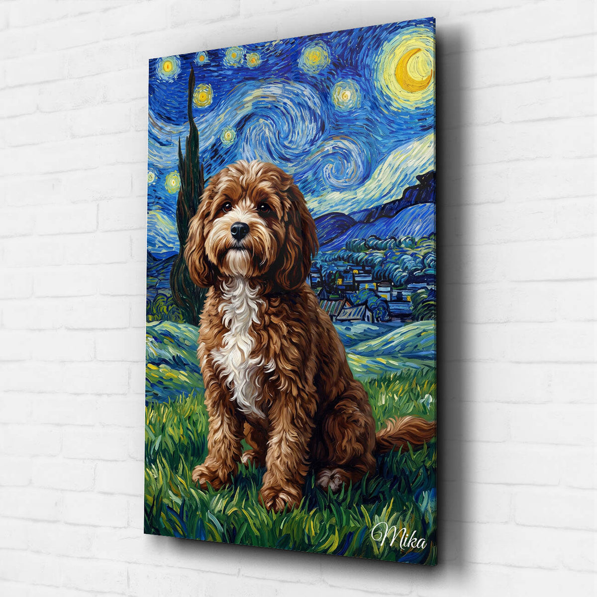 Hundporträtt i Van Gogh-stil från ditt foto - akrylglas