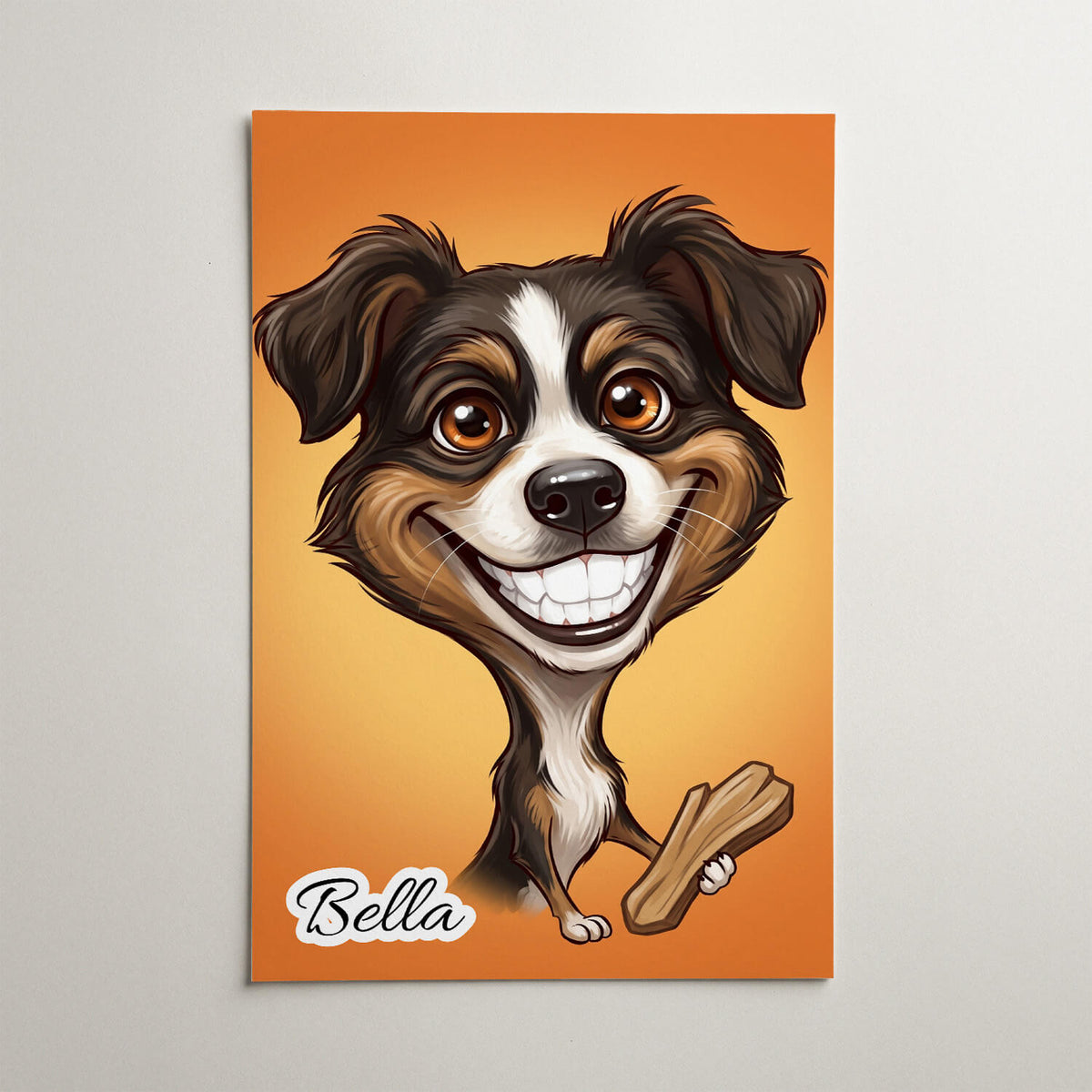 Hundporträtt i karikatyrstil från ditt foto - poster
