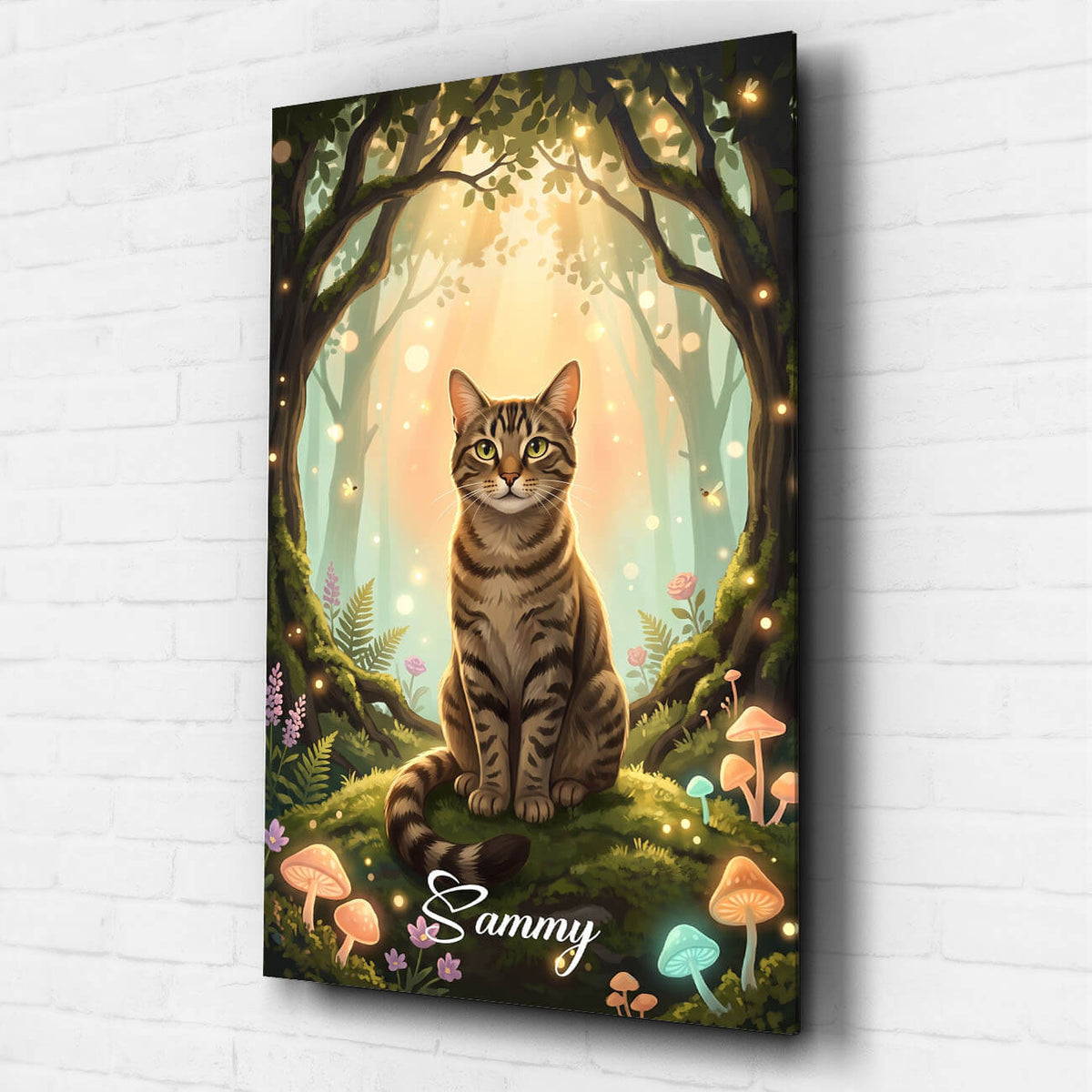 Kattporträtt i fantasy-/cartoonstil från ditt foto - akrylglas