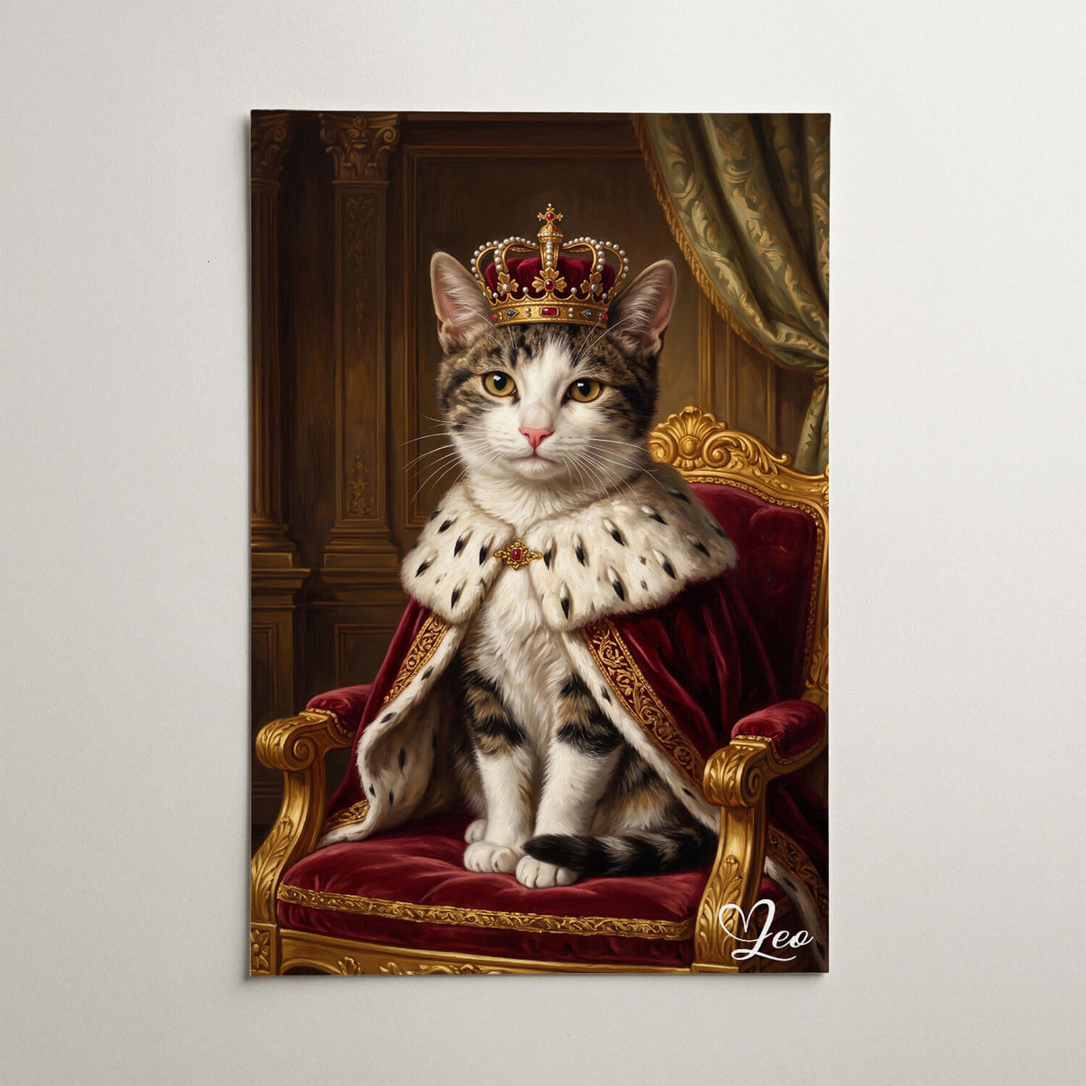 Renässansporträtt av din katt från ditt foto - poster