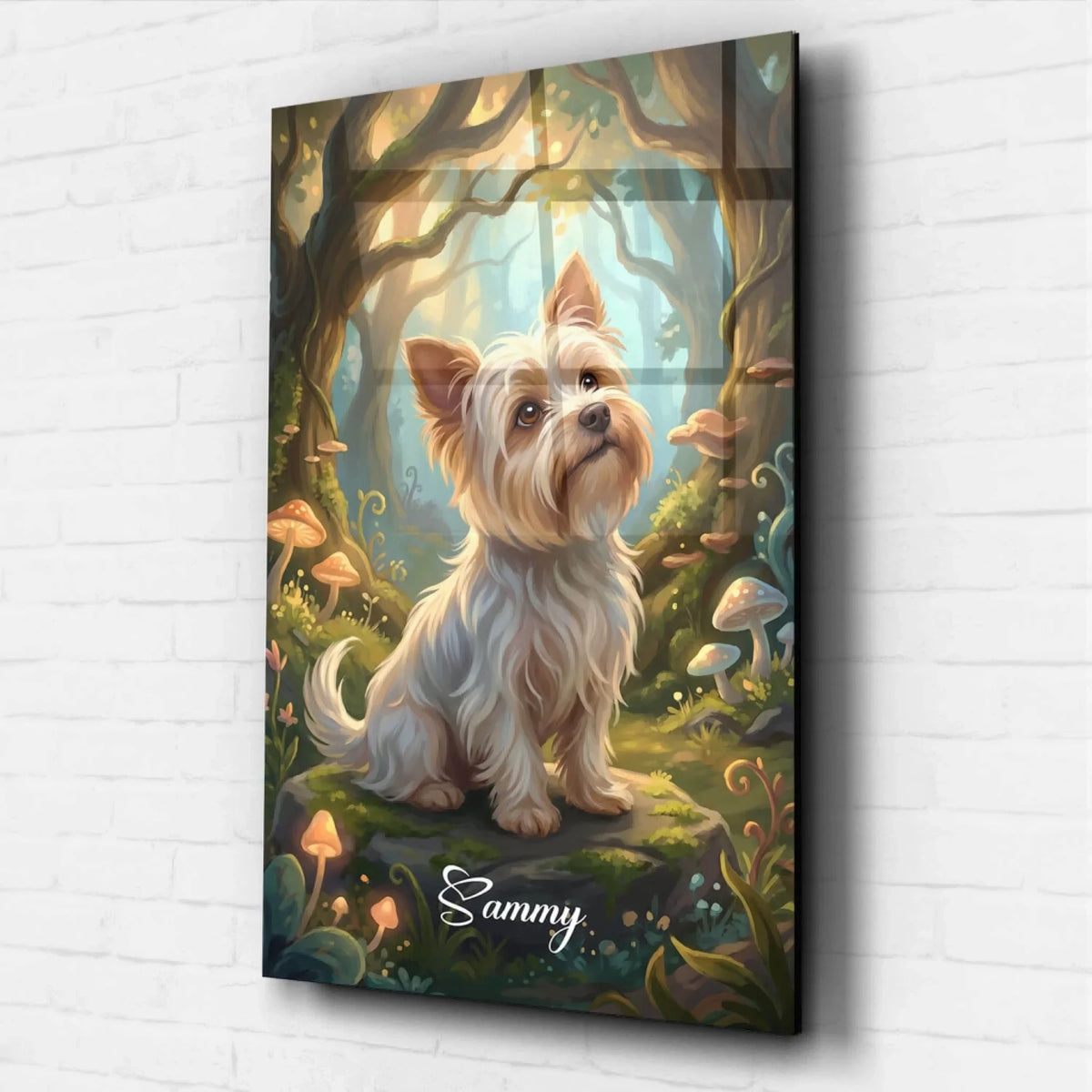 Hundporträtt i fantasy-/cartoonstil från ditt foto - akrylglas