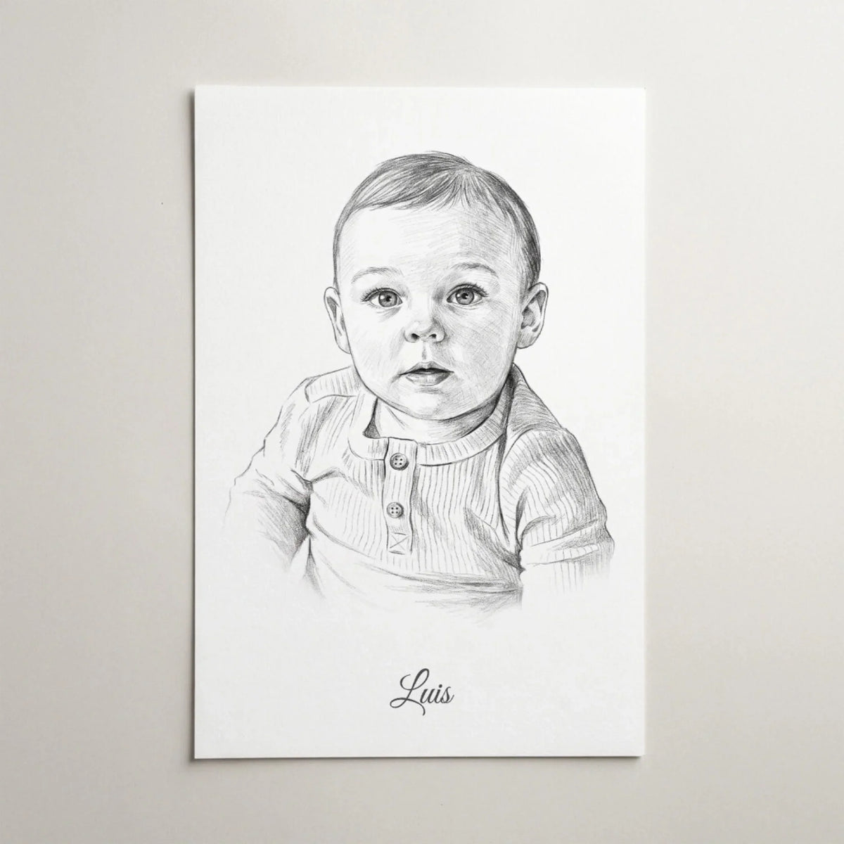 Babyporträtt i blyertsstil från ditt foto - poster
