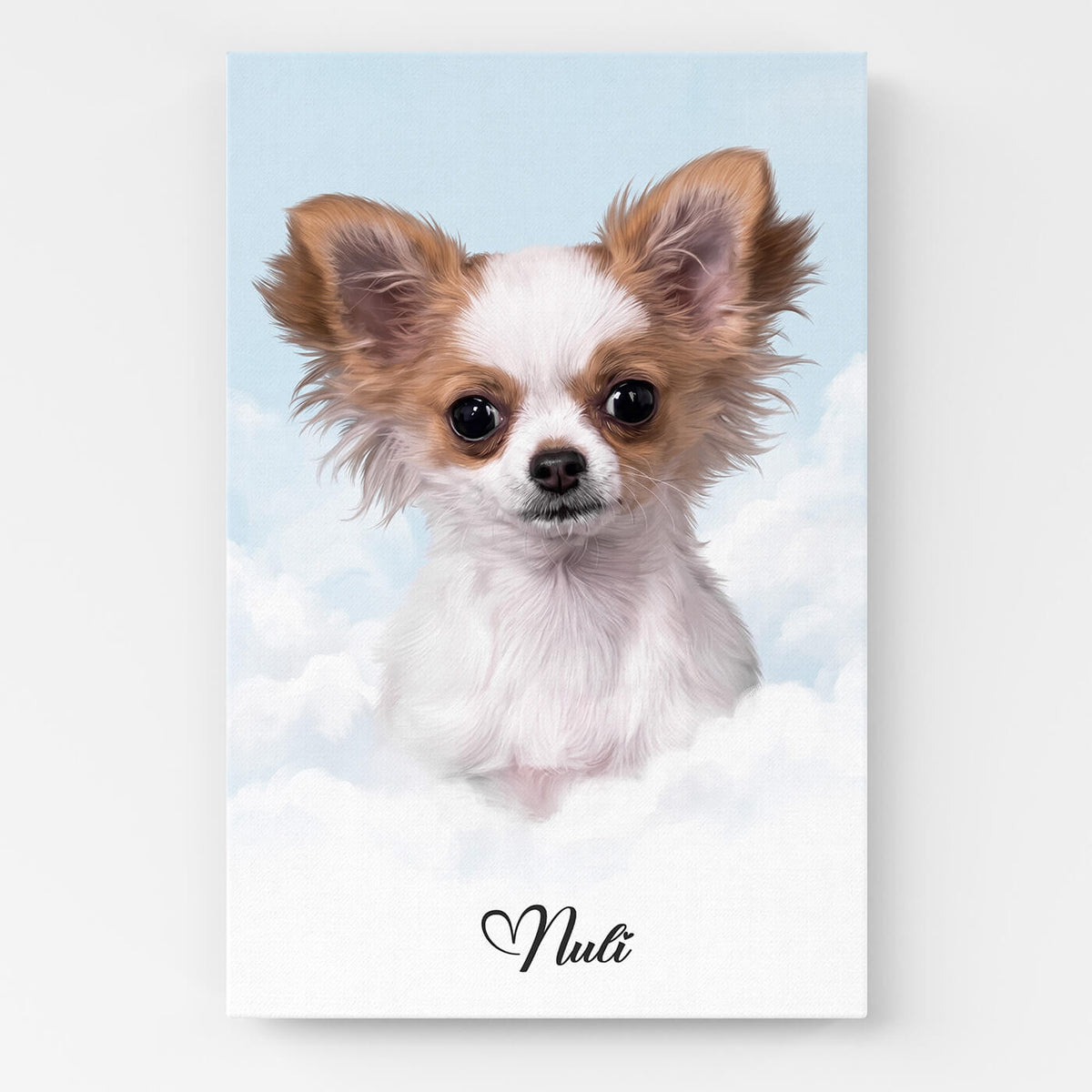 Personligt anpassat hundporträtt på moln från ditt foto - canvas