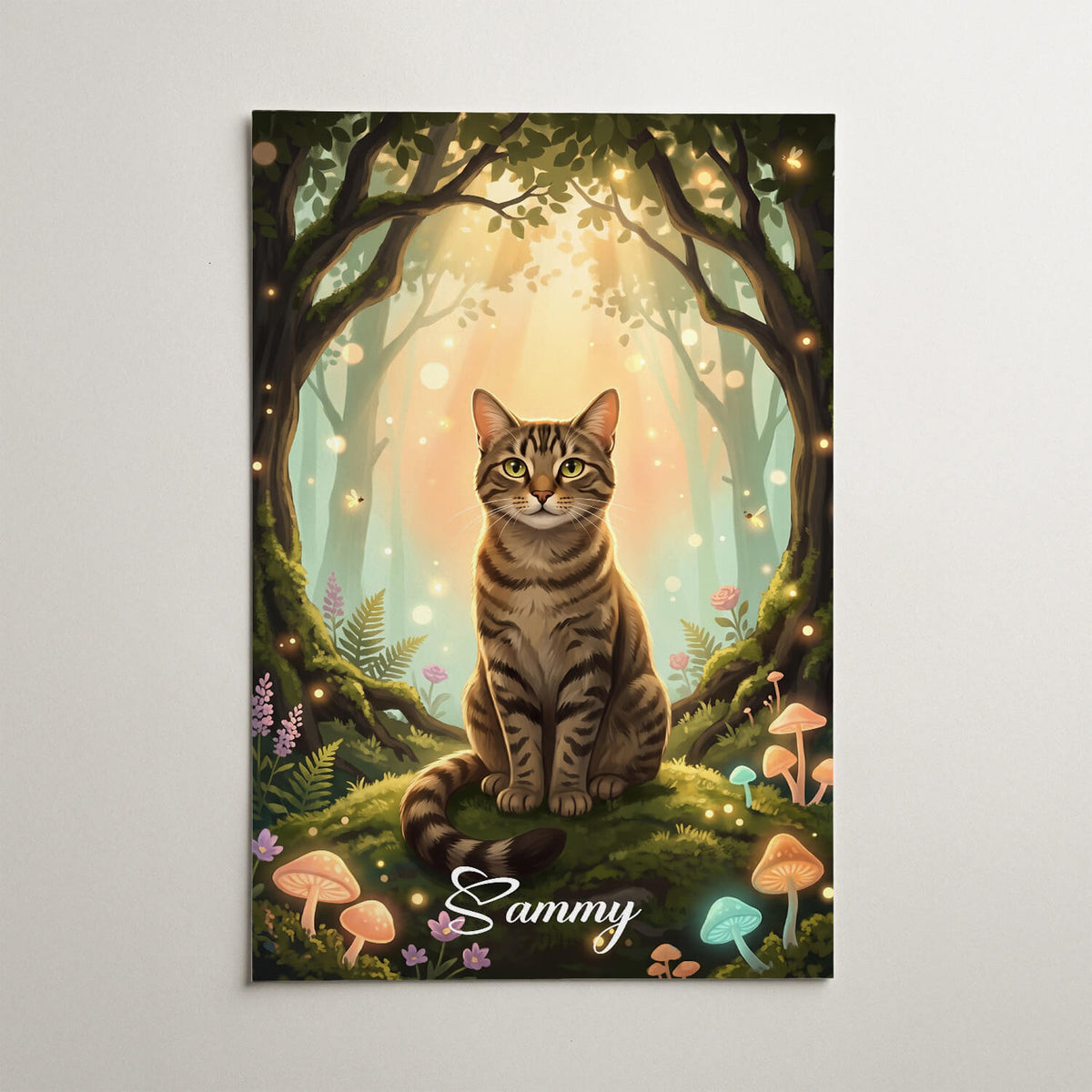 Kattporträtt i fantasy-/cartoonstil från ditt foto - poster