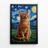 Hundporträtt i Van Gogh-stil från ditt foto - canvas med svart ram
