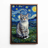 Hundporträtt i Van Gogh-stil från ditt foto - canvas med valnötsram
