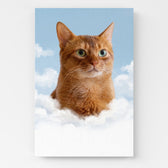 Kattporträtt på moln från ditt foto - canvas