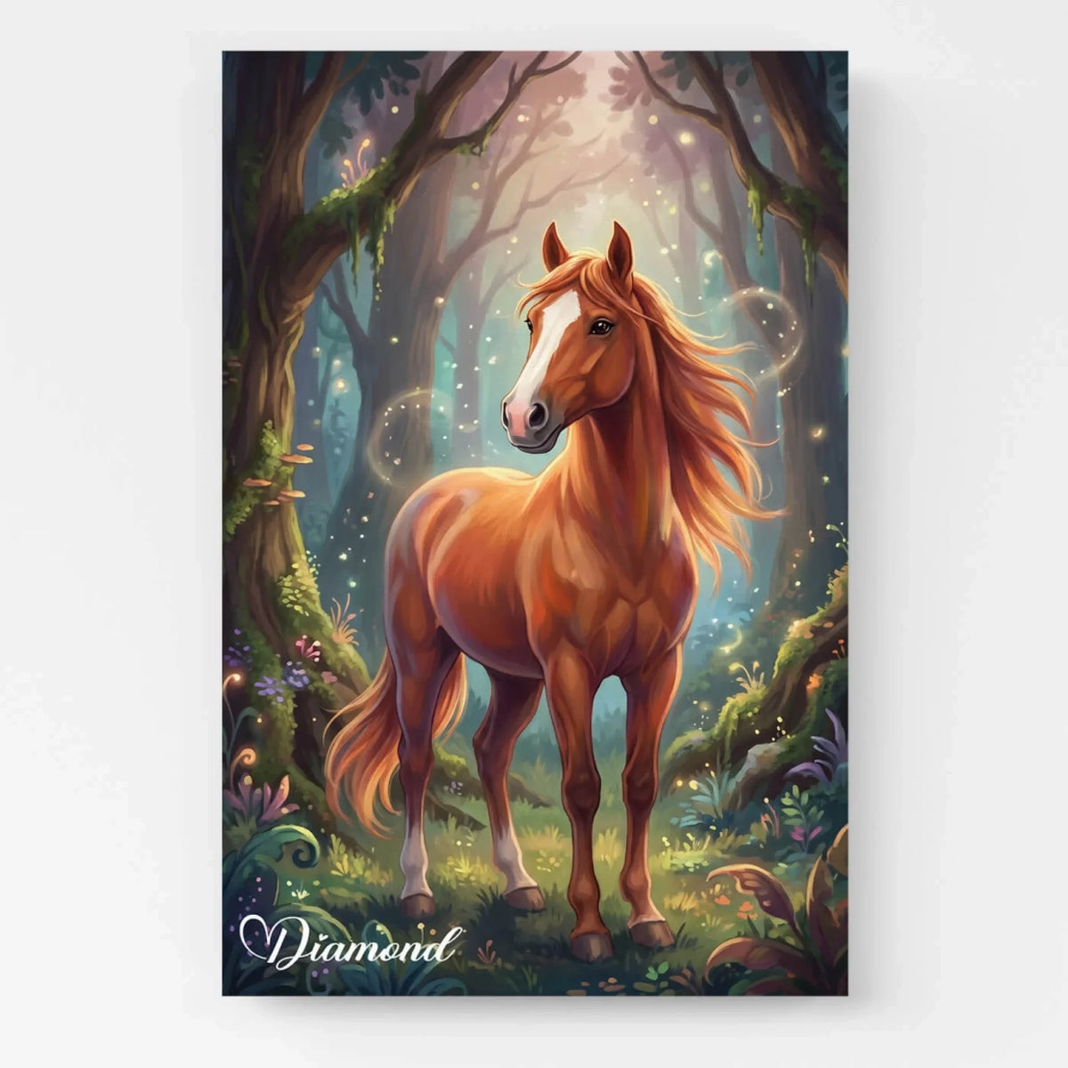 Hästporträtt i fantasy-/cartoonstil från ditt foto - poster