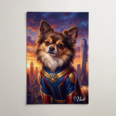 Hundporträtt som superhjälte från ditt foto - poster