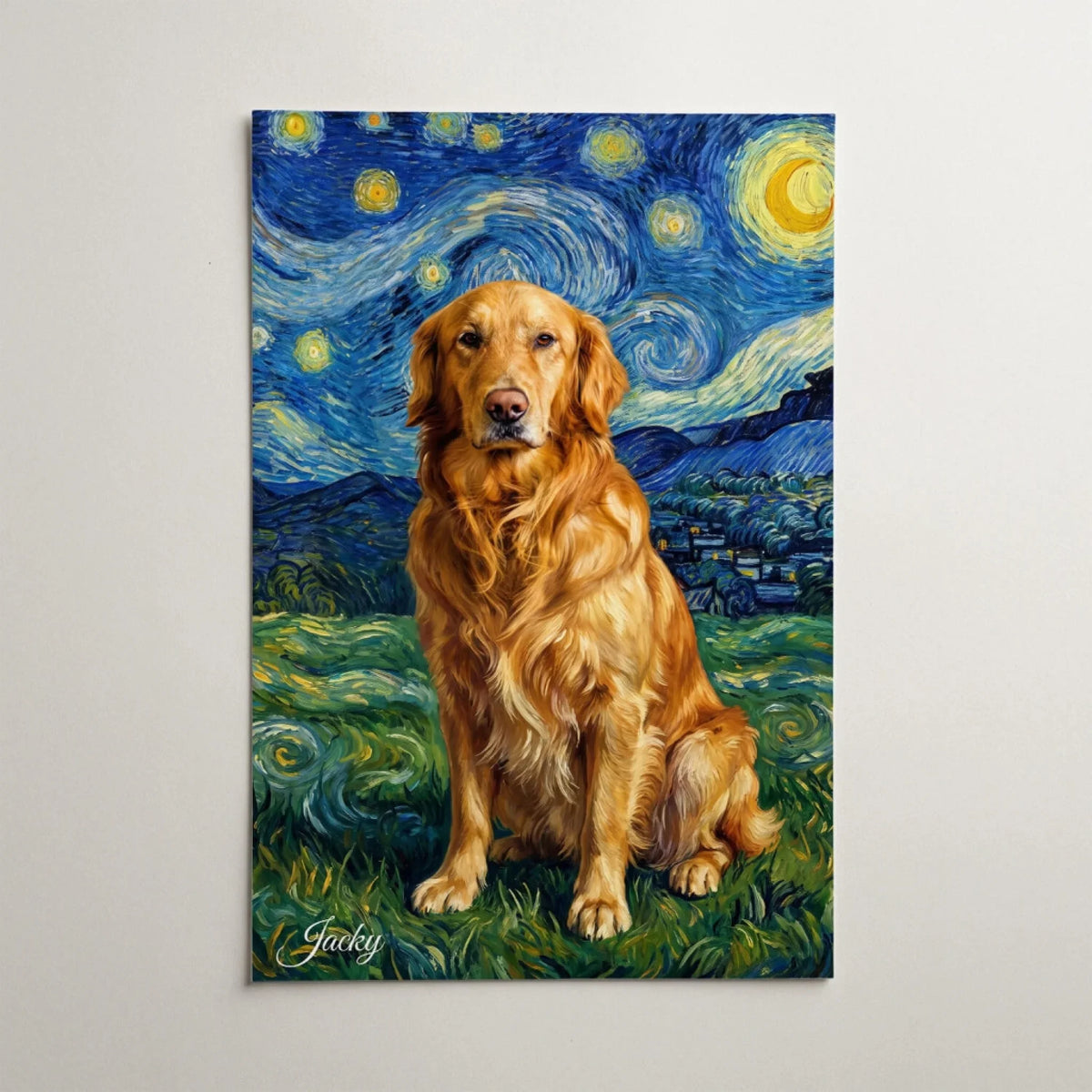 Hundporträtt i Van Gogh-stil från ditt foto - poster