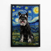 Hundporträtt i Van Gogh-stil från ditt foto - canvas med svart ram