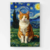 Kattporträtt i Van Gogh-stil från ditt foto - canvas