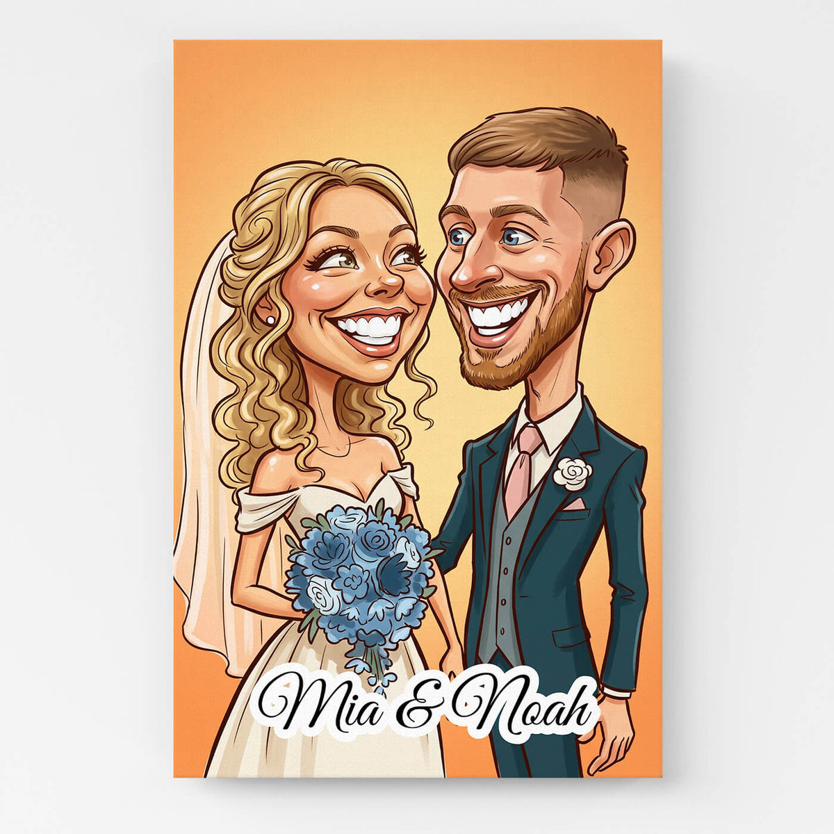 Par- & familjeporträtt i karikatyrstil från ditt foto - canvas
