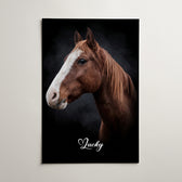 Hundporträtt i mörk akvarellstil från ditt foto - poster