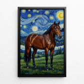 Hundporträtt i Van Gogh-stil från ditt foto - canvas med svart ram